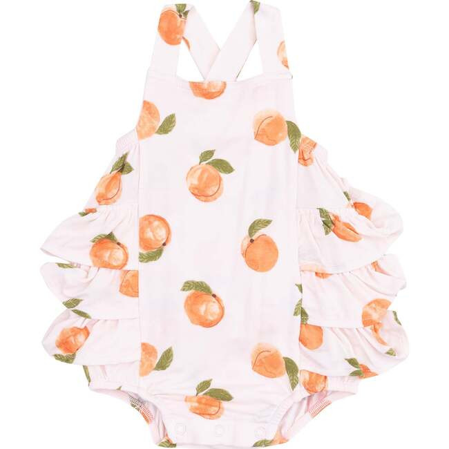 Angel Dear | Ruffle Sunsuit, Watercolor Peaches, orange (Multicolor, Size 18-24M) | Maisonette | Maisonette