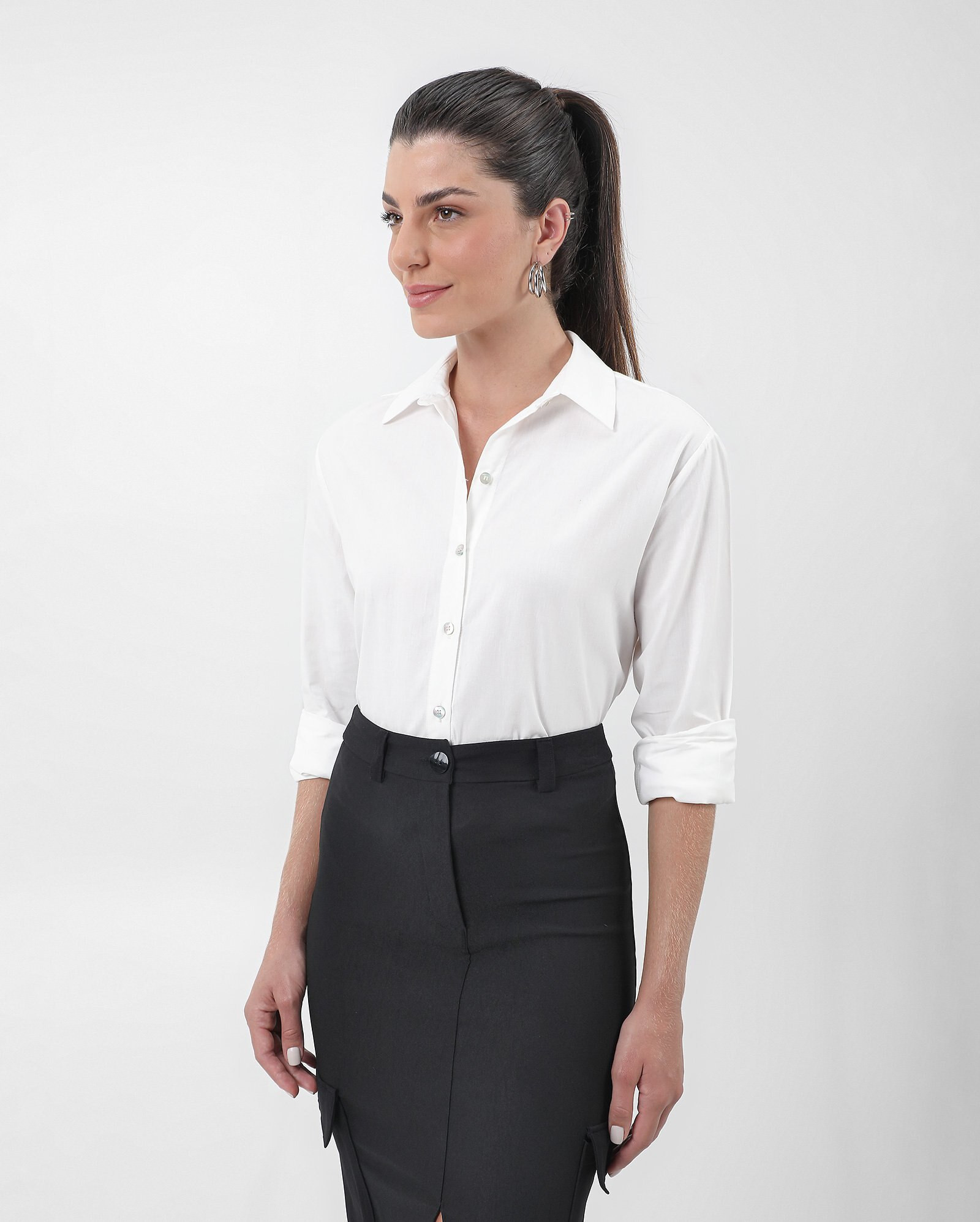 Camisa feminina alongada - Branco |  AK by Riachuelo | Riachuelo (BR)
