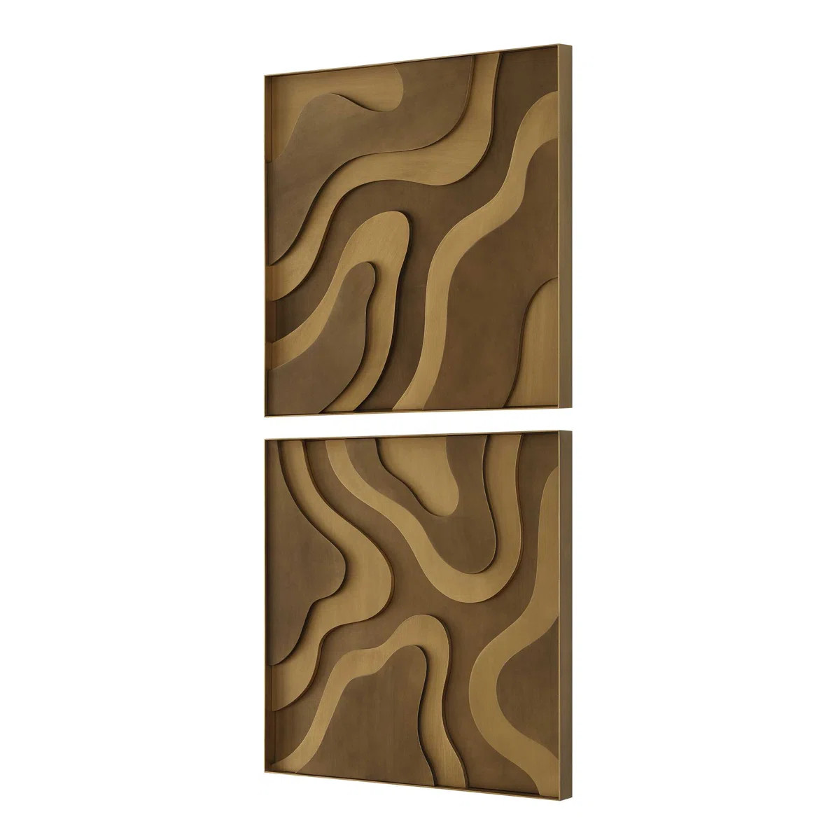 Uttermost Golden Terrain Wooden Wall Decor (Set of 2) | Wayfair North America