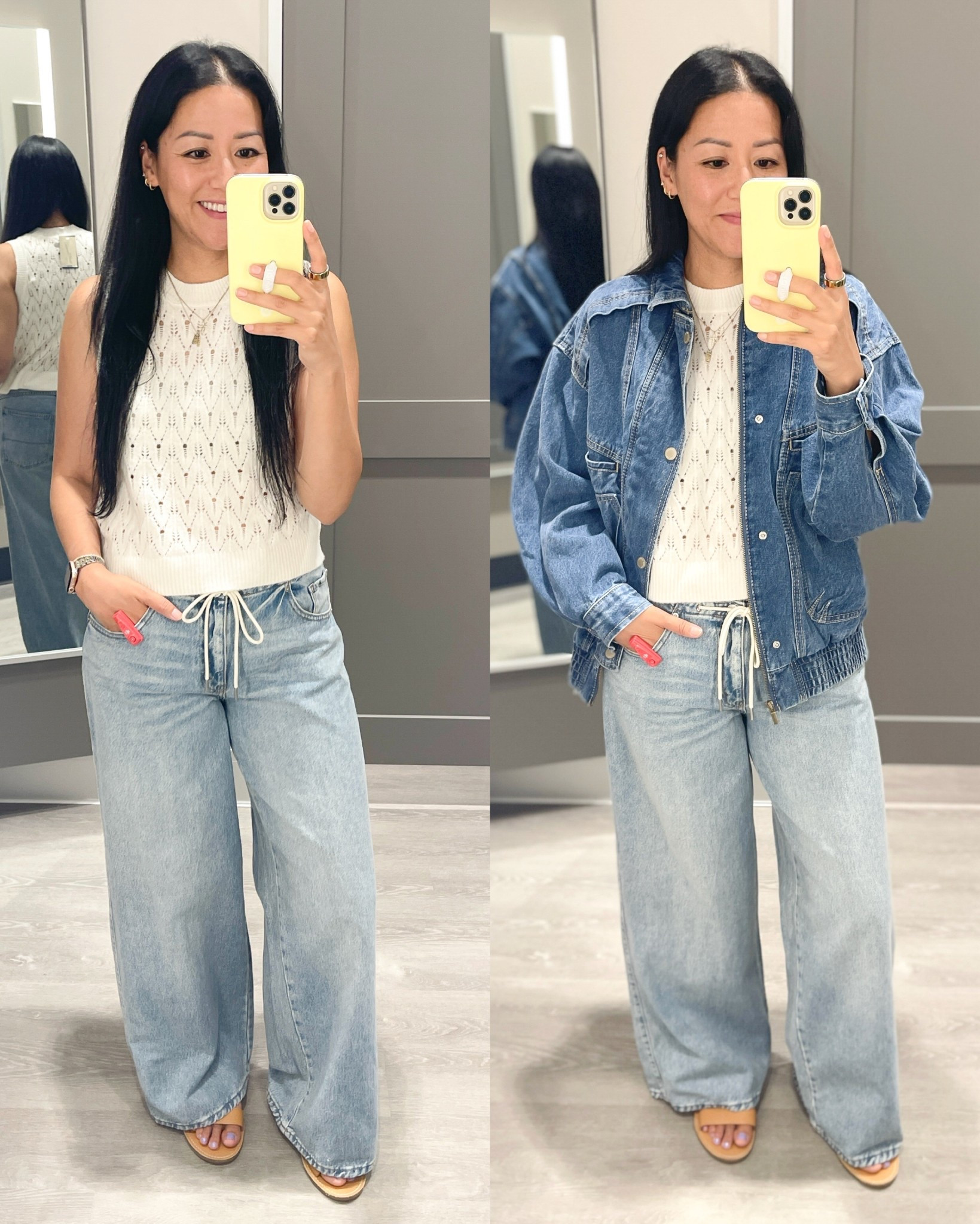 Size small tank and size XS jacket
Size XS jeans

Target style


#LTKOver40 #LTKSeasonal #LTKFindsUnder50