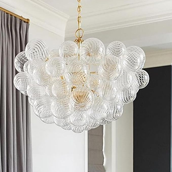 Luxury Bubble Ball Glass Chandelier Nordic Living Room Swirled Home Decor Globe Glass Light Fixtu... | Amazon (US)