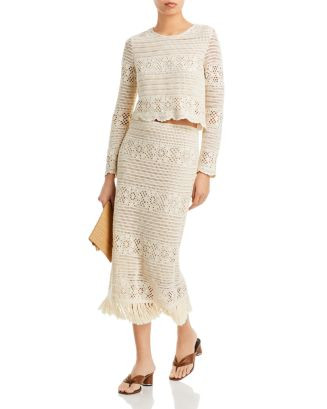 Crochet Scallop Crop Top & Crochet Fringe Midi Skirt - 100% Exclusive | Bloomingdale's (US)