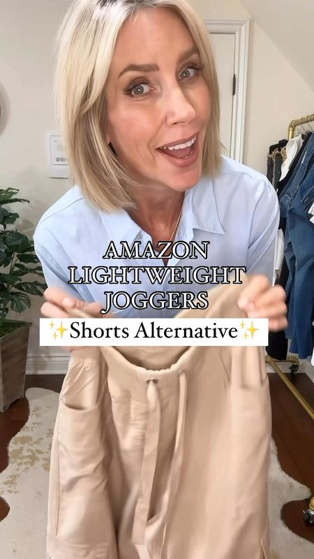 If you’re looking for an alternative to shorts, you need to try these Amazon lightweight joggers! 

These Amazon joggers come in a super lightweight fabric for summer. Cool for hot days and a great alternative to shorts. They comes in 9 colors and fit true to size. They’re so good, you’re going to want 2!