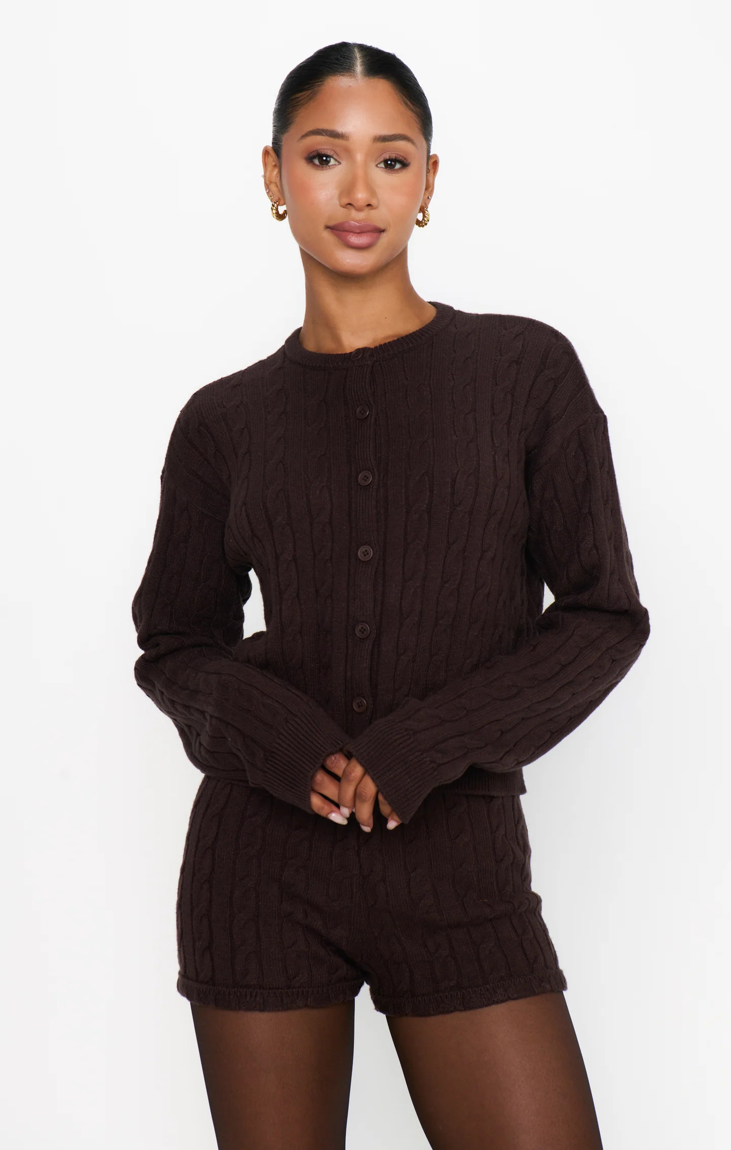 Throw on Cardigan ~ Chocolate Cable Knit | Show Me Your Mumu