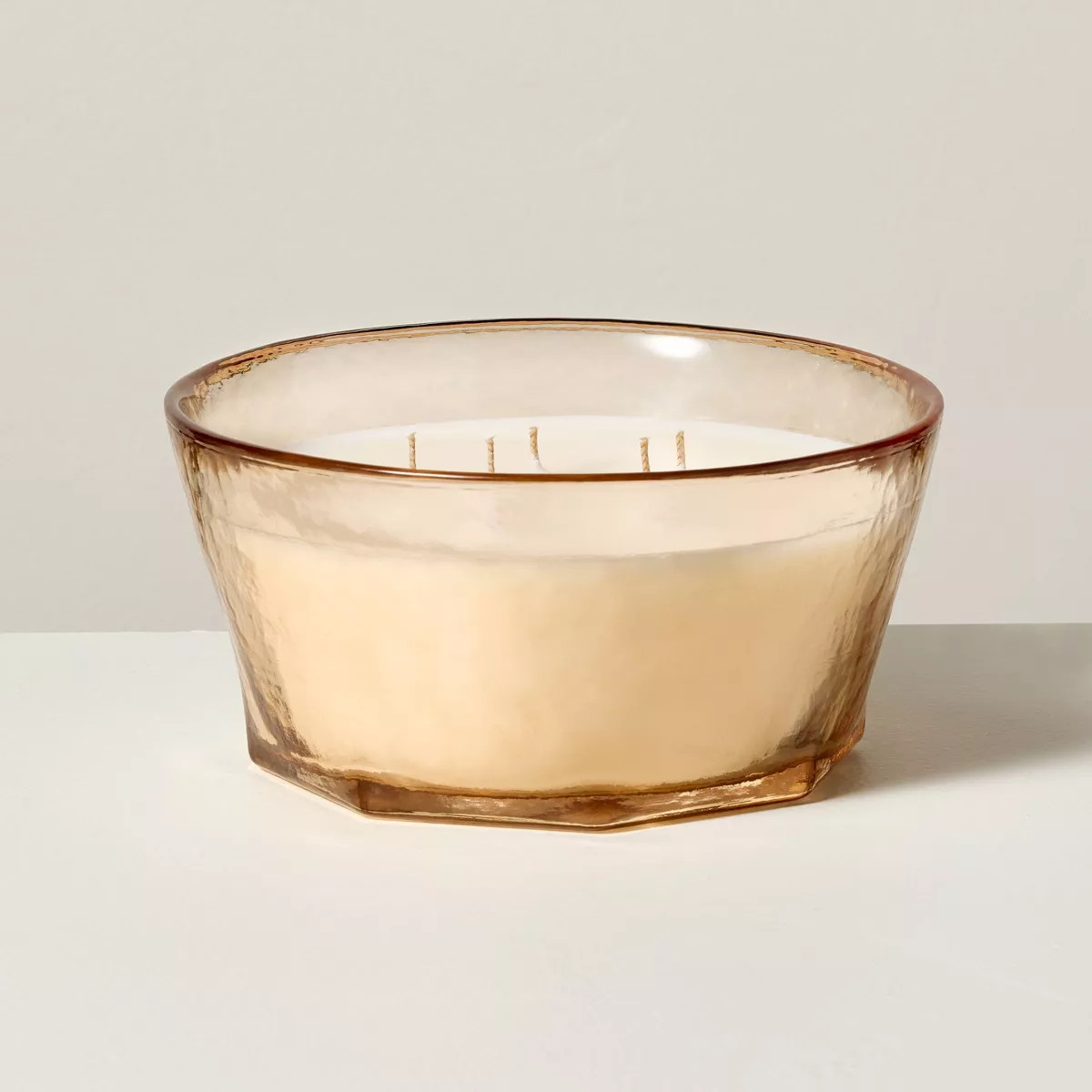 Textured Glass Berry Leaf and Lemon Jar Candle Coral - Hearth & Hand™ with Magnolia | Target