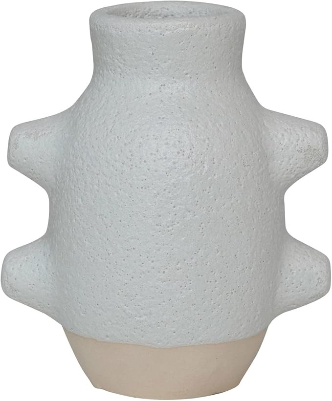 Creative Co-Op Abstract Stoneware Vase, White Volcano Finish | Amazon (US)