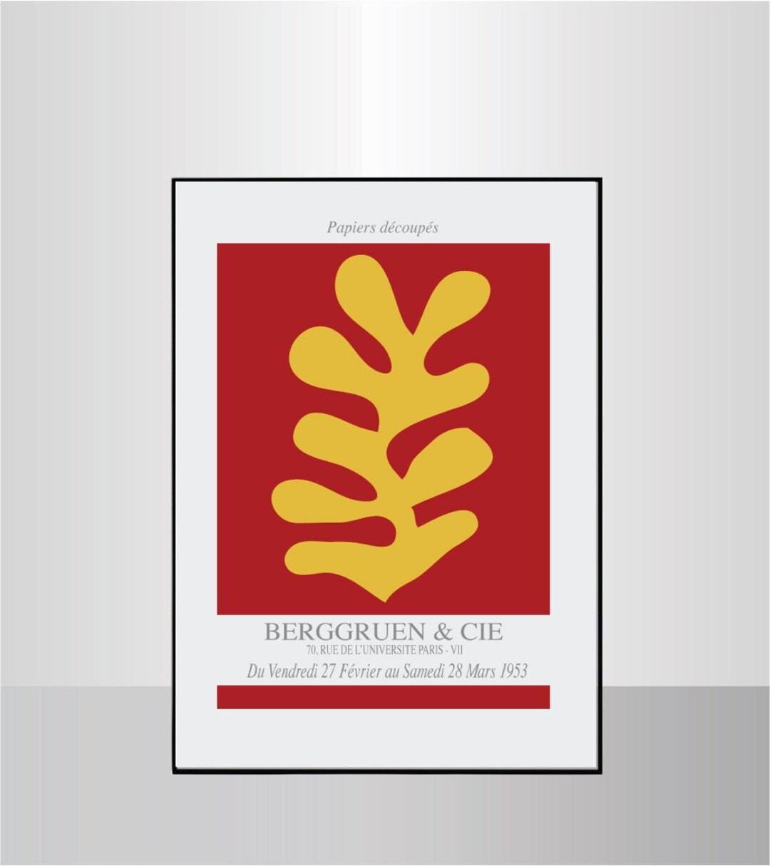 MID CENTURY POSTER 1953,Cut outs,Flower Print,Museum Poster,French Art Print,Exhibition Wall Art,... | Etsy (US)