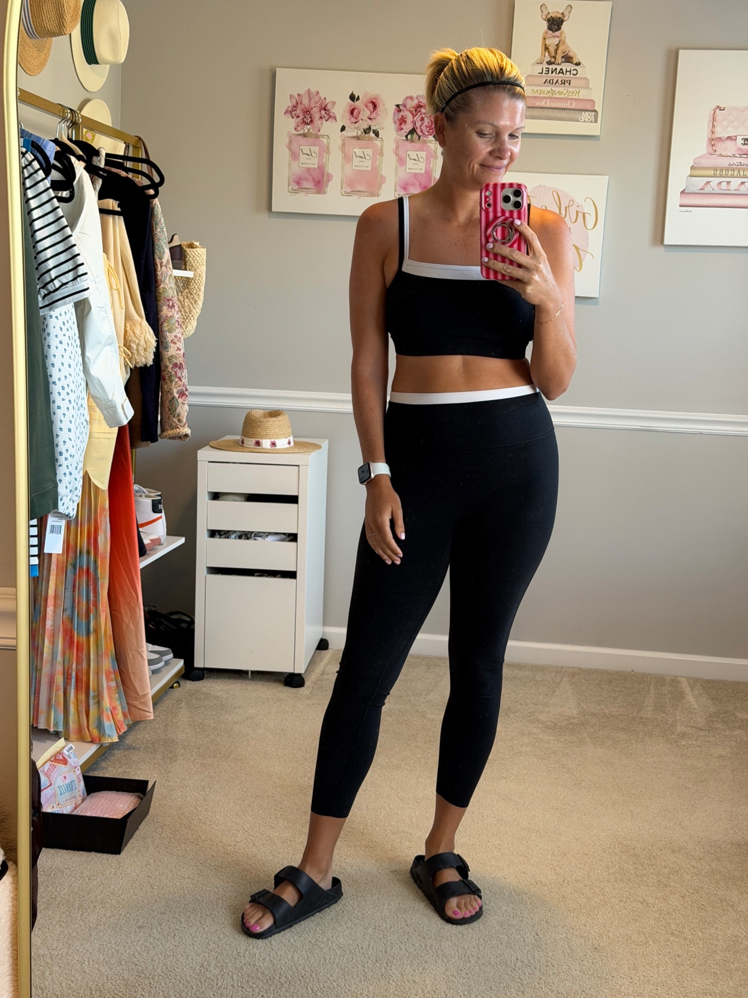 Black 7/8 leggings TTS
Black and white double sports bra TTS

#LTKOver40 #LTKActive