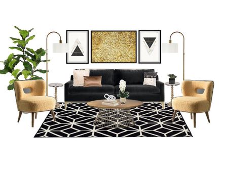 Make yourself at home in this retro, modern deco living room. fuzzy accent chairs, geometric rug, color block end tables, floor lamp, living room decor

#LTKhome #LTKstyletip