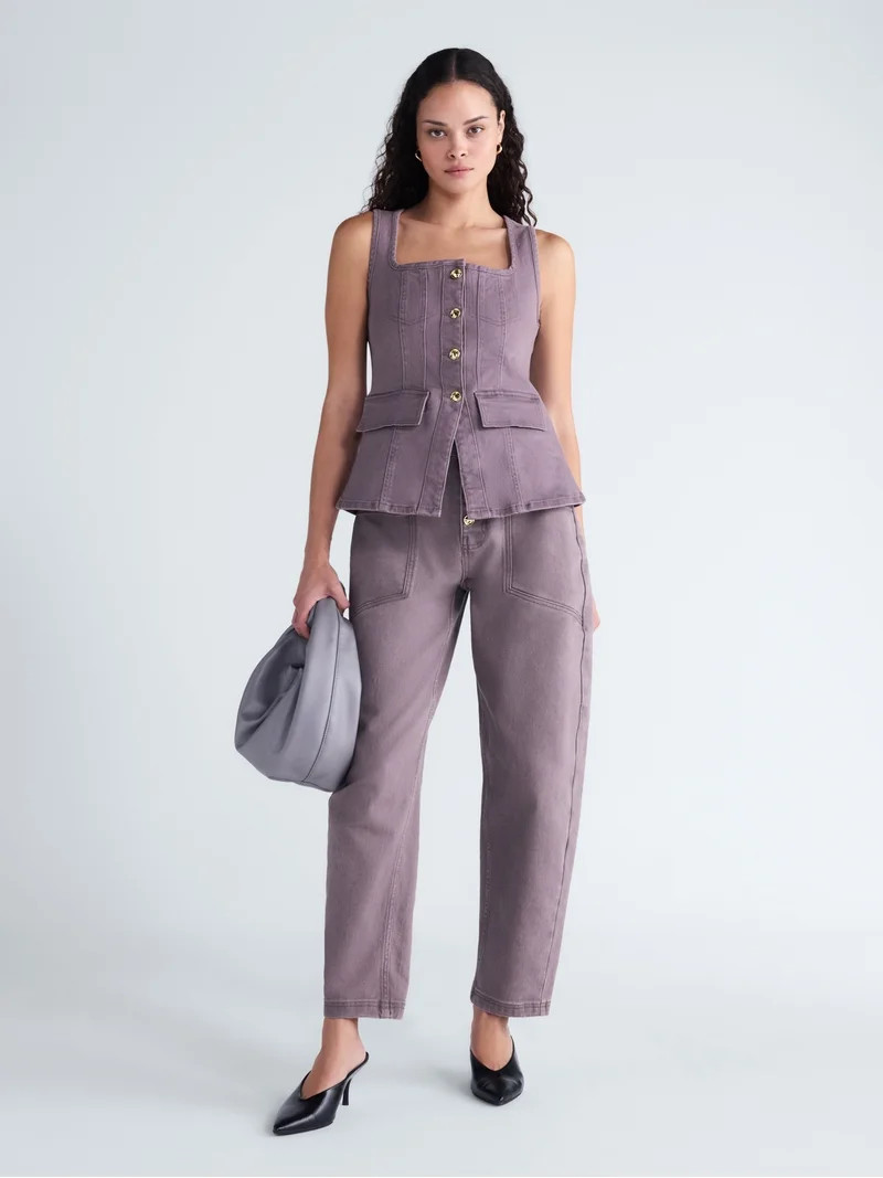 Scoop Women's and Women's Plus Denim Corset Top, Sizes XS-4X | Walmart (US)