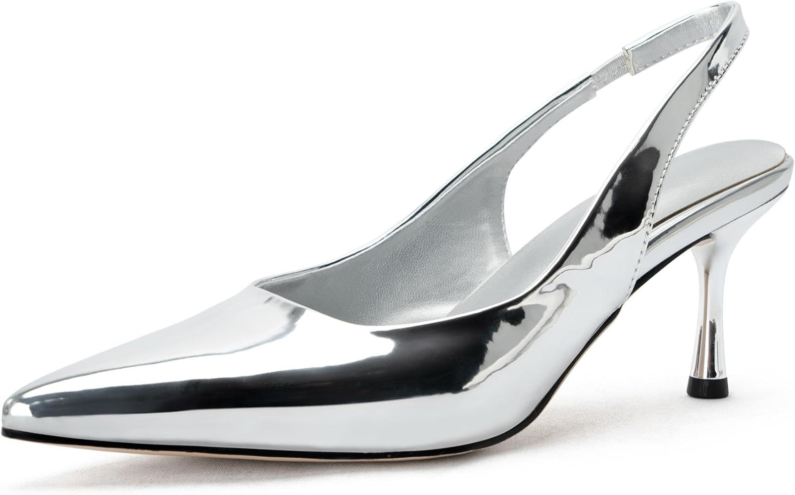 DREAMCIA Women's Pumps Slingback Heels Pointed Toe Sling Back Kitten Heels Women Metallic Slingba... | Amazon (US)