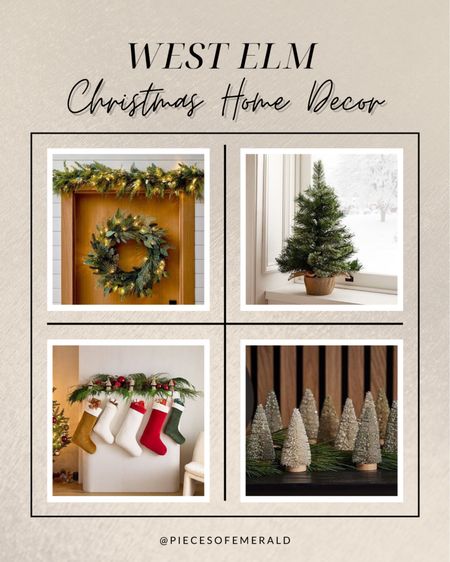 West Elm Christmas home decor favorites, pre-lit Christmas wreath, mini Christmas tree, velvet stockings 

#LTKHoliday #LTKSeasonal #LTKhome