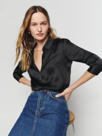 Sky Silk Top | Reformation (Global)