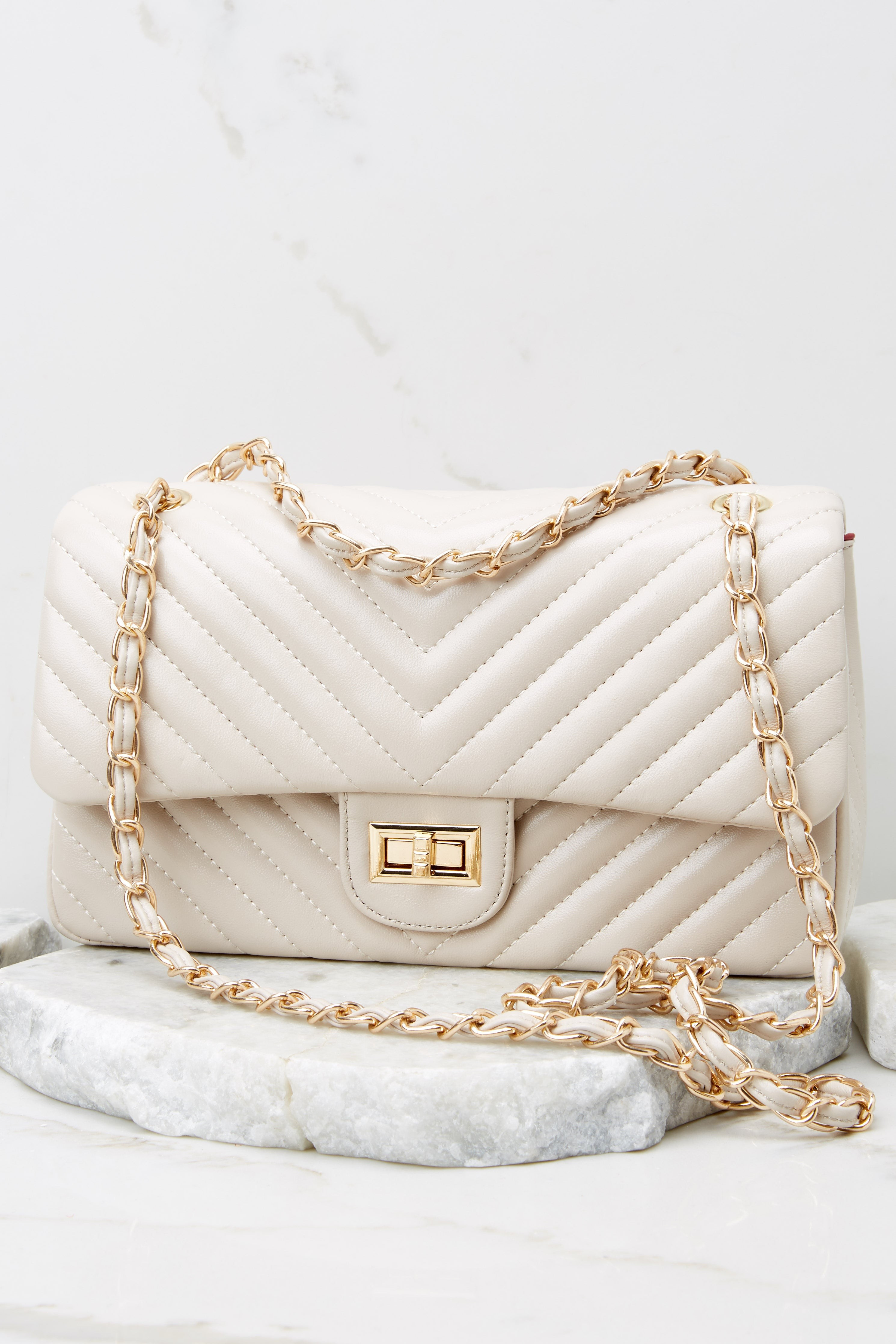 Polished And Poised Nude Bag | Red Dress 