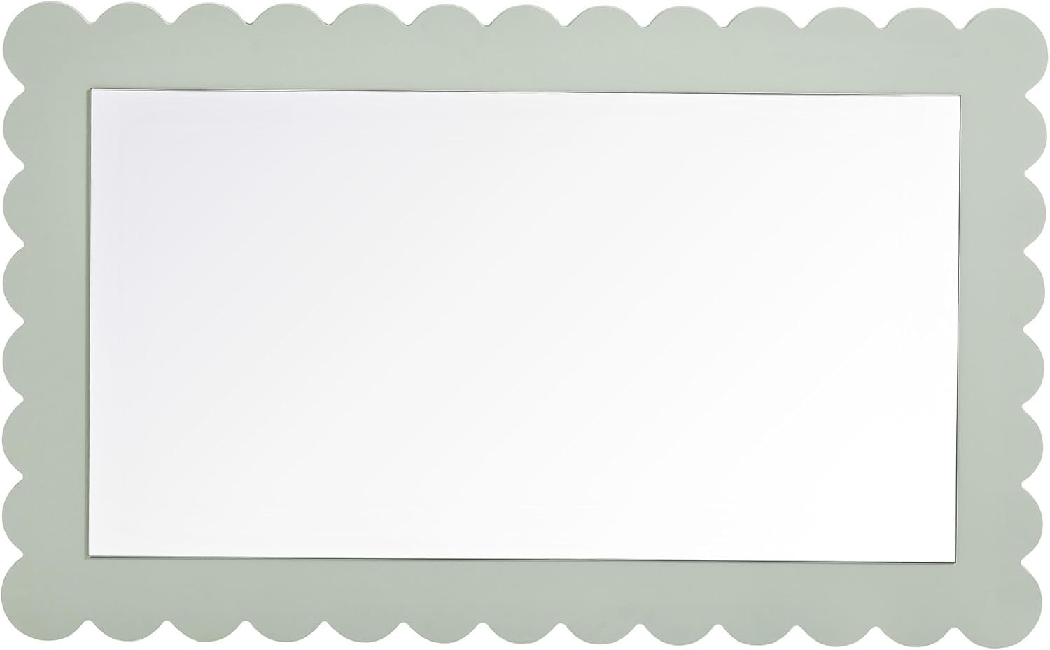 Modway Emmeline Scalloped Rectangle Wall Mirror in Sage | Amazon (US)