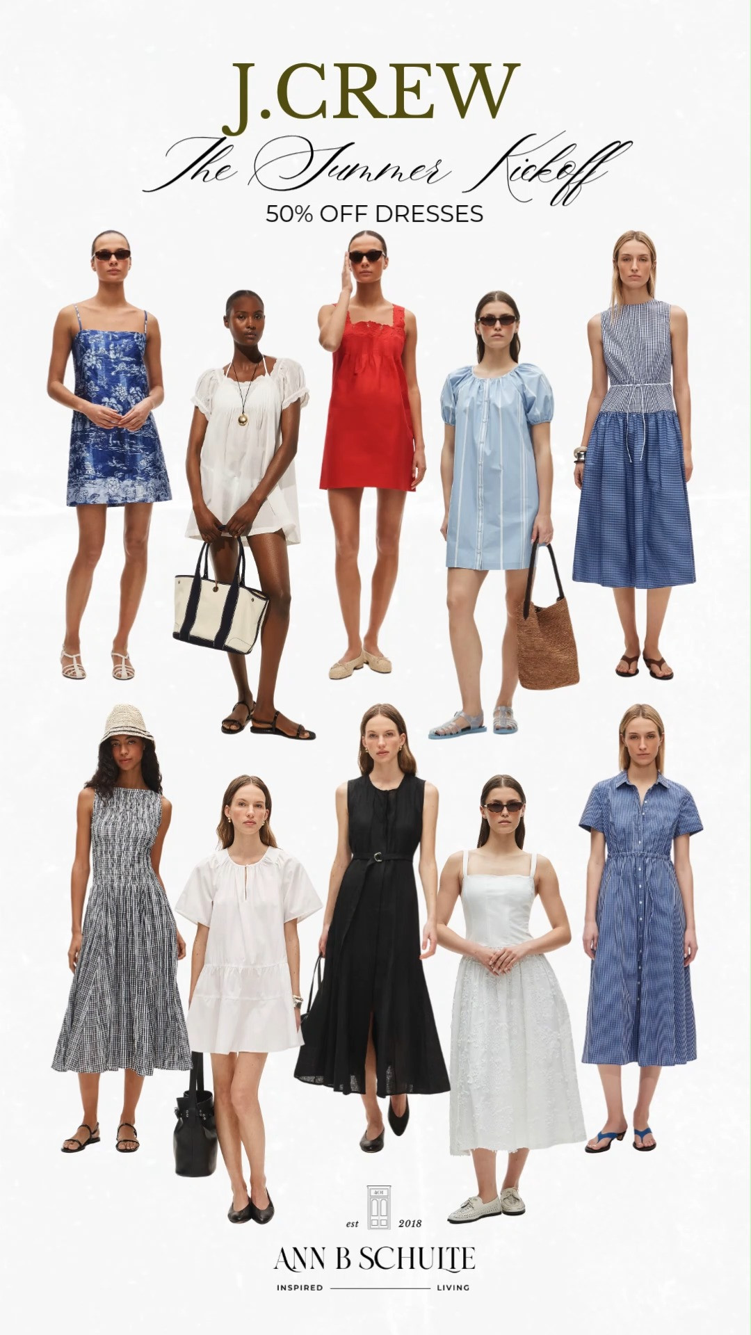 J.Crew summer kickoff has dresses stealing the spotlight with 50% off easy florals, crisp minis, and timeless favorites made for sunny plans. ☀️👗✨ #JcrewStyle #SummerDresses #VacationStyle #ClassicFashion #MiniDress #FloralDress #PreppyStyle #WarmWeatherLooks #LTKsale #CasualChic 

 #LTKootd #LTKSaleAlert