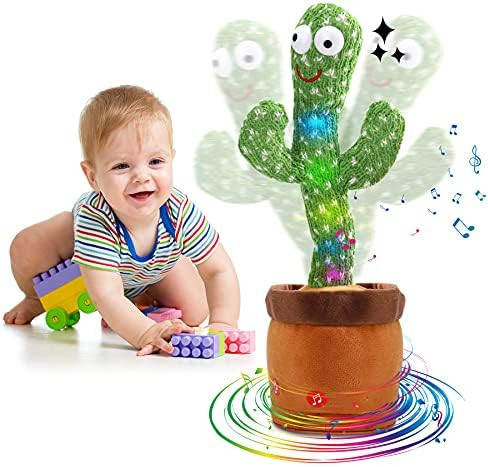 MIAODAM Dancing Cactus Talking Toy, Wriggle Singing Cactus Repeats What You Say, Soft Plush Talki... | Amazon (US)