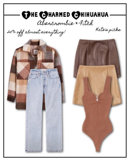25% off almost everything at Abercrombie & Fitch during the LTK fall sale!

Fall outfit, shacket, faux leather mini skirt, bodysuit, jeans

#LTKSale #LTKSeasonal #LTKstyletip