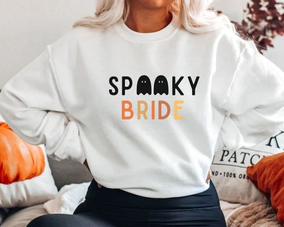 Spooky Bride Sweatshirt Halloween Bride Shirt Fall Bride - Etsy | Etsy (US)
