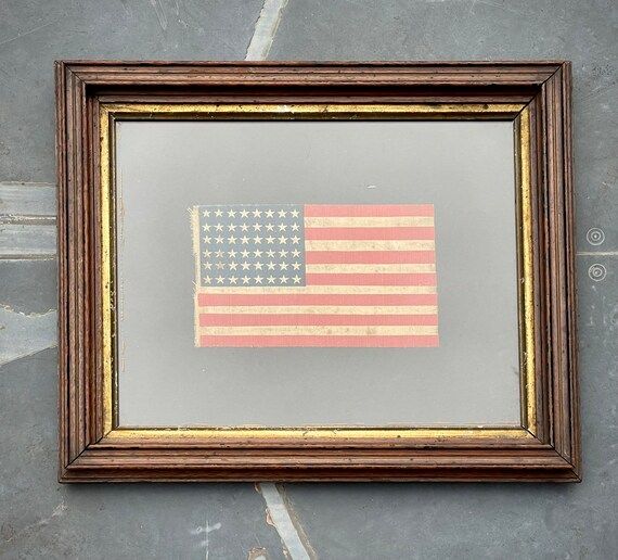 Beautiful vintage 48 star American Flag gauze in antique 1880’s frame | Etsy (US)