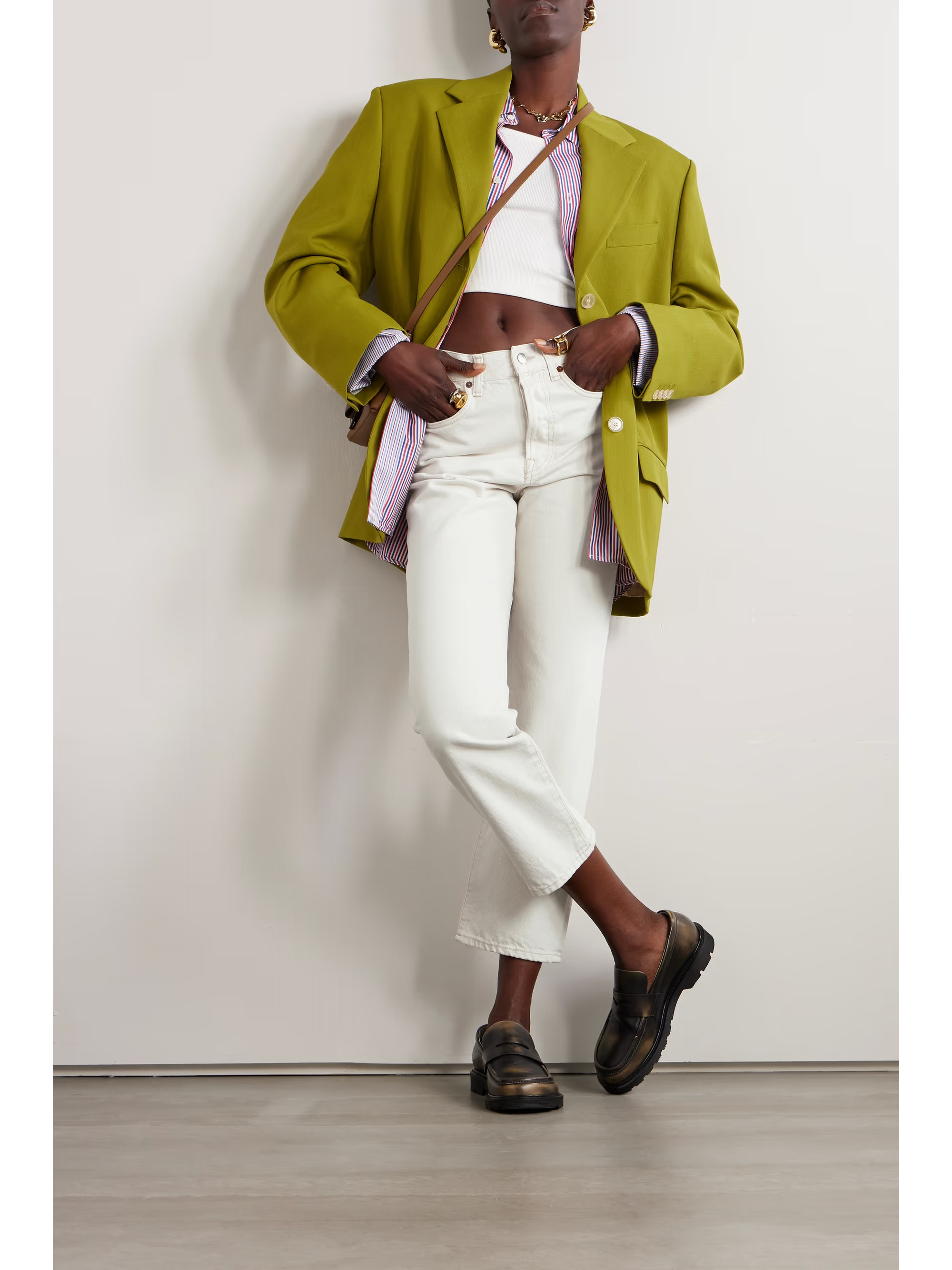 + NET SUSTAIN cropped distressed organic high-rise straight-leg jeans | NET-A-PORTER (US)