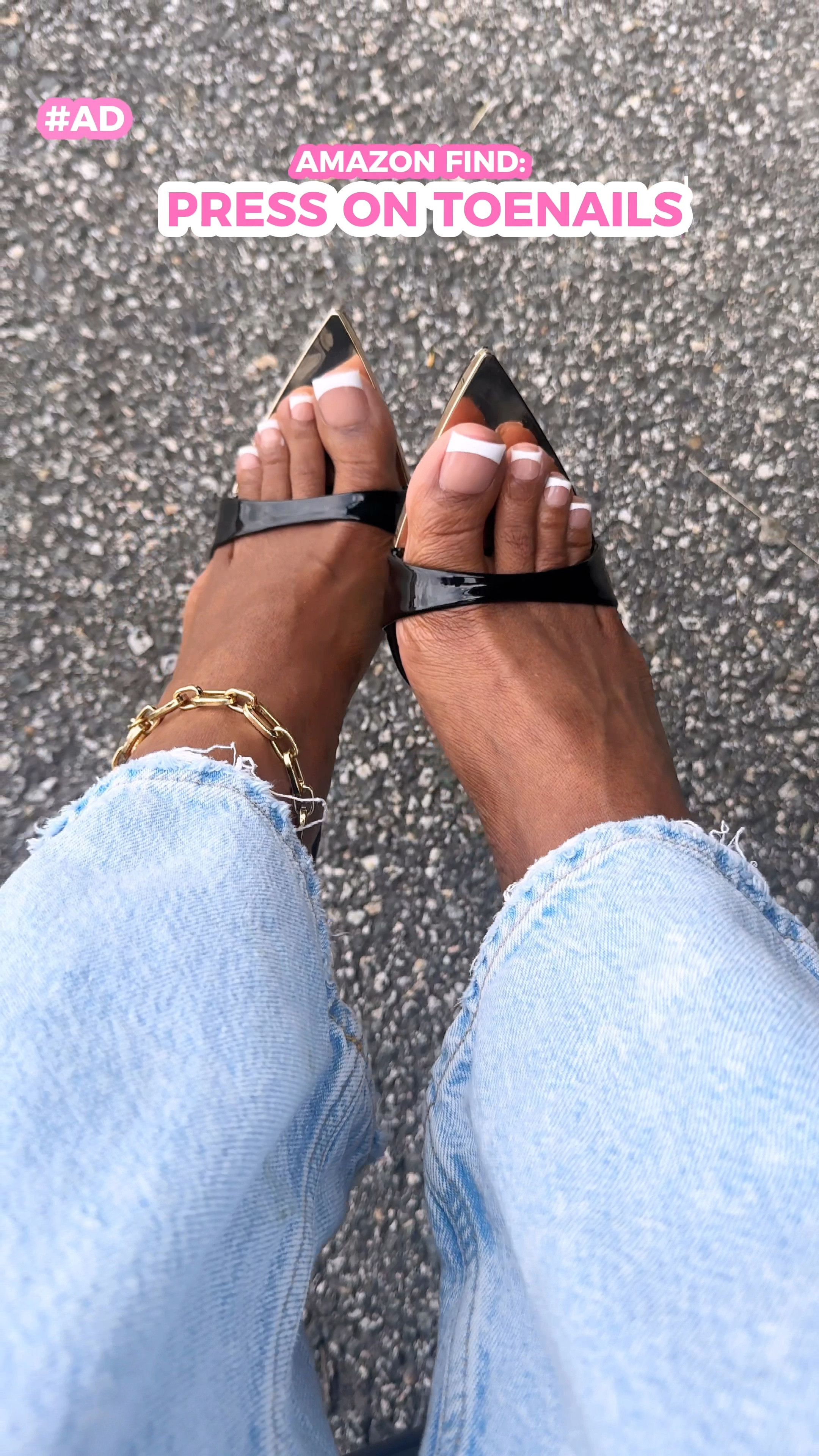 AD: Would you believe me if I told you that these are press on toenails from Amazon? 👀 Because they’re definitely giving fresh salon gel pedicure 💅🏾✨.

Novo Ovo gifted me their new longer length sharp square french tip press on toenails, and they look so good on. 

I have longer nailbeds, so I have a hard time finding press toenails that fit my nails. These longer nails worked perfectly for me, and hug my slightly curved nailbeds.

They come in three different shades, and they sent them to me in “brown pink” which is a great brown girl friendly shade 🤎.

Products Used:
💅🏾 Novo Ovo Sharp Square French Tip Toenails
💅🏾 BTArtBox Builder Gel
💅🏾 BTArtBox Gel Top Coat
💅🏾 Beauty Secrets Drip & Clog Proof Nail Glue
💅🏾 Cuticle Oil

#LTKFindsUnder50 #LTKVideo #LTKBeauty