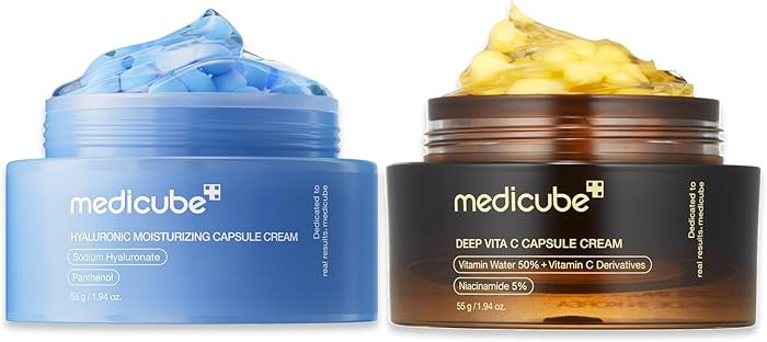 medicube Daily Hydration Capsule Duo: Hyaluronic Acid Cream and Deep Vitamin C Capsule Cream | Ra... | Amazon (US)
