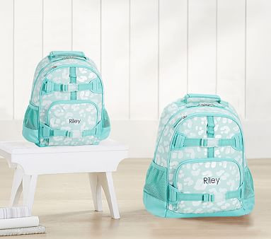Mackenzie Aqua Cheetah Glitter Backpacks | Pottery Barn Kids