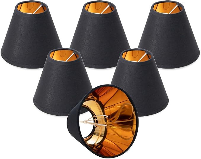 Wellmet Chandelier Lamp Shades, ONLY FOR CANDELABRA BULBS, Clip-on Fitter Lampshade, 3" X 6" X 5"... | Amazon (US)