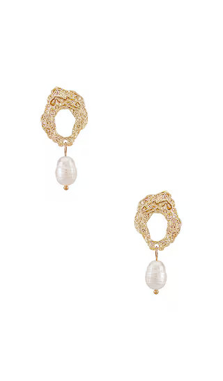Pearl Drop Earring in Gold | Revolve Clothing (Global)