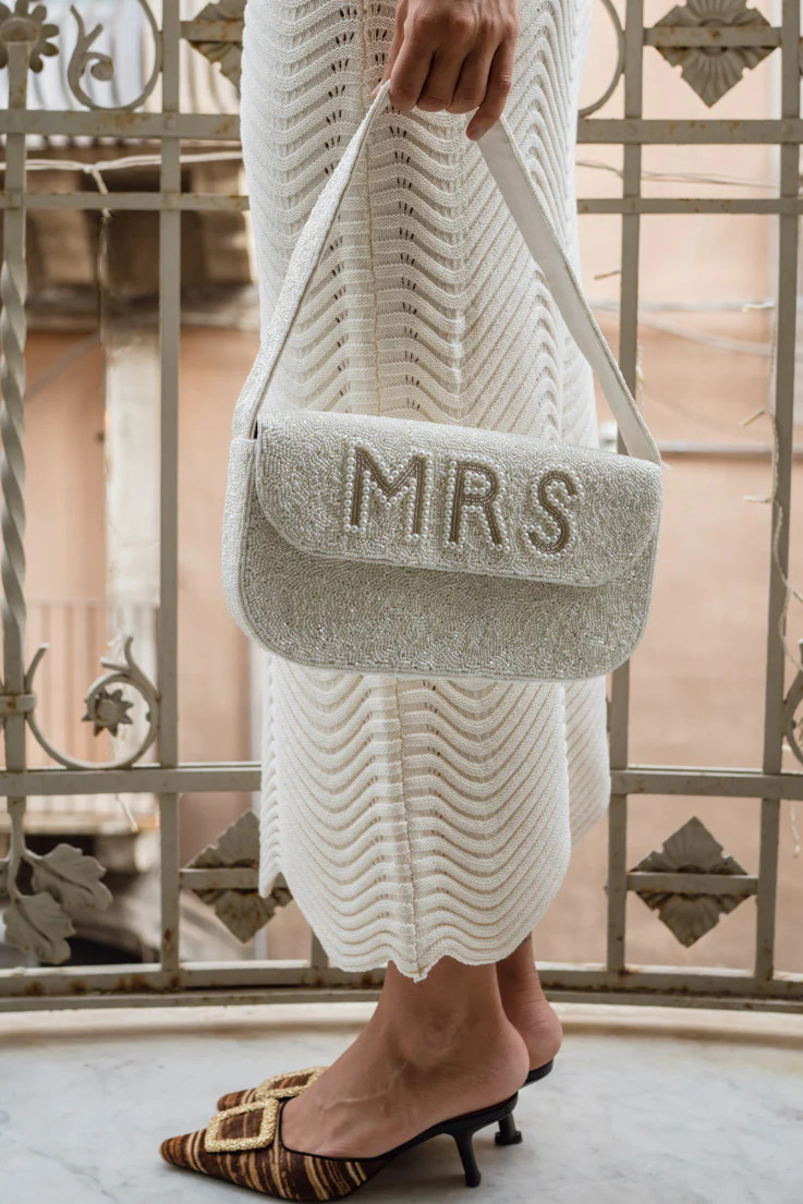 Lucy White MRS Beaded Shoulder Bag | 12th Tribe