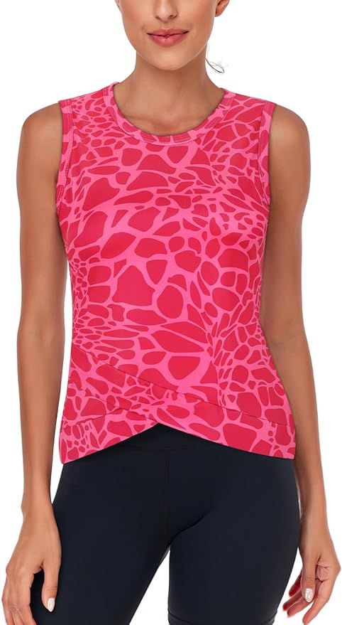 LURANEE Women's Workout Athletic Tank Tops Quick Dry Sun Protection Yoga Gym Crop Sleeveless Shir... | Amazon (US)