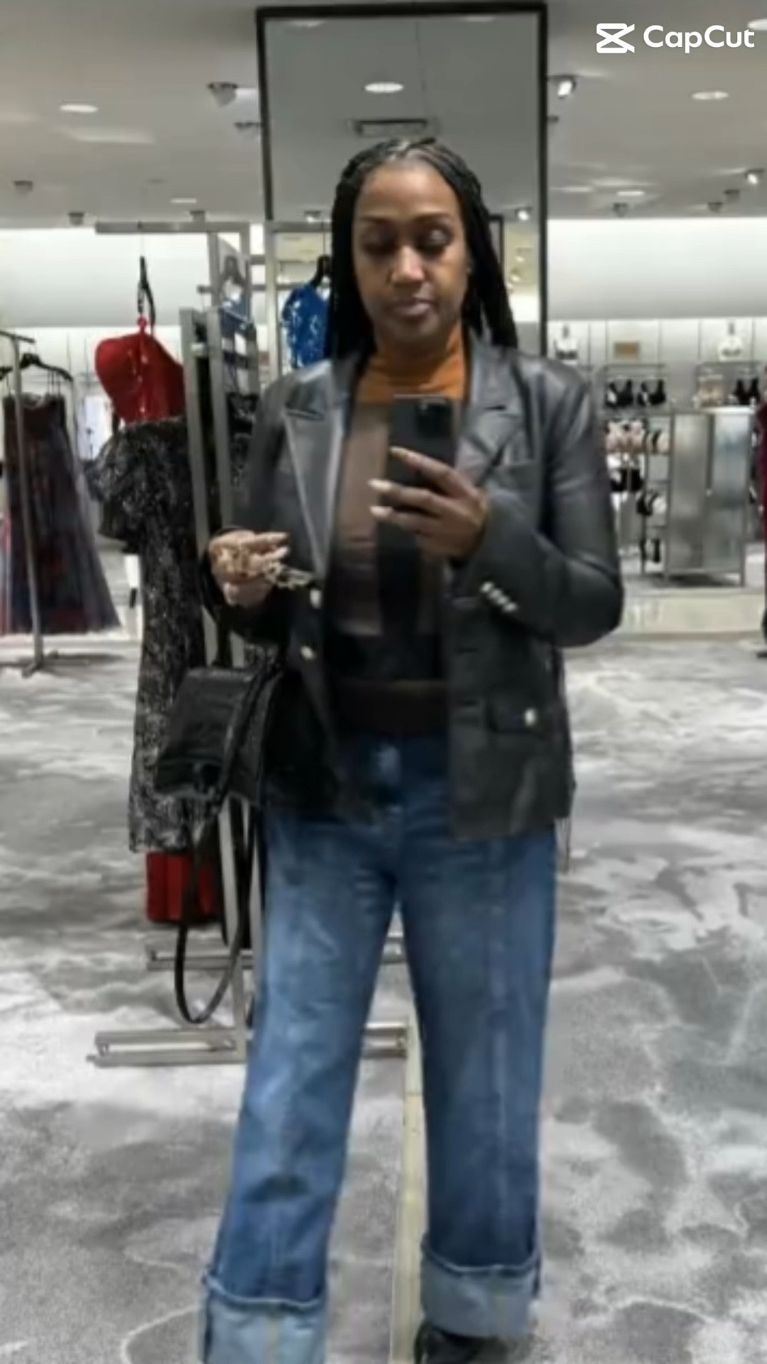 Seamlessly blending casual and chic ✨ Loving this Rent The Runway Derek Lam leather blazer moment paired with cuffed denim for a look that’s perfect for day-to-night! 💼➡️🍸 Shop the look now. #LTKstyle #ChicAndTimeless