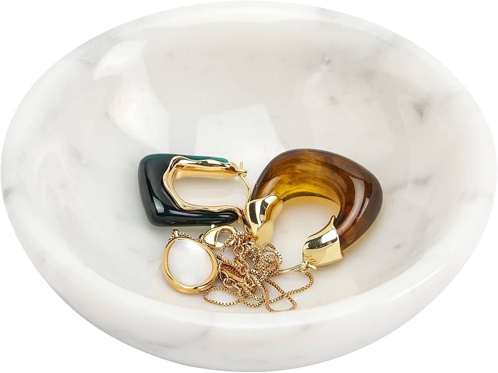 Natust Marble Jewelry Dish, Ring Holder, Decorative Key Bowl, Engagement Ring Tray Home Decor Wed... | Amazon (US)