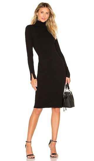Vik Turtleneck Dress in Black | Black Dress | Sweater Dress | Fall Dress | Work Wear Style | Revolve Clothing (Global)