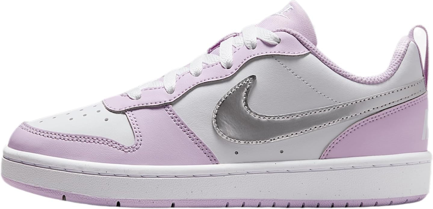 Nike Court Borough Low Recraft SE Big Kids' Shoes (IH0407-530, Doll/White/Metallic Silver) | Amazon (US)