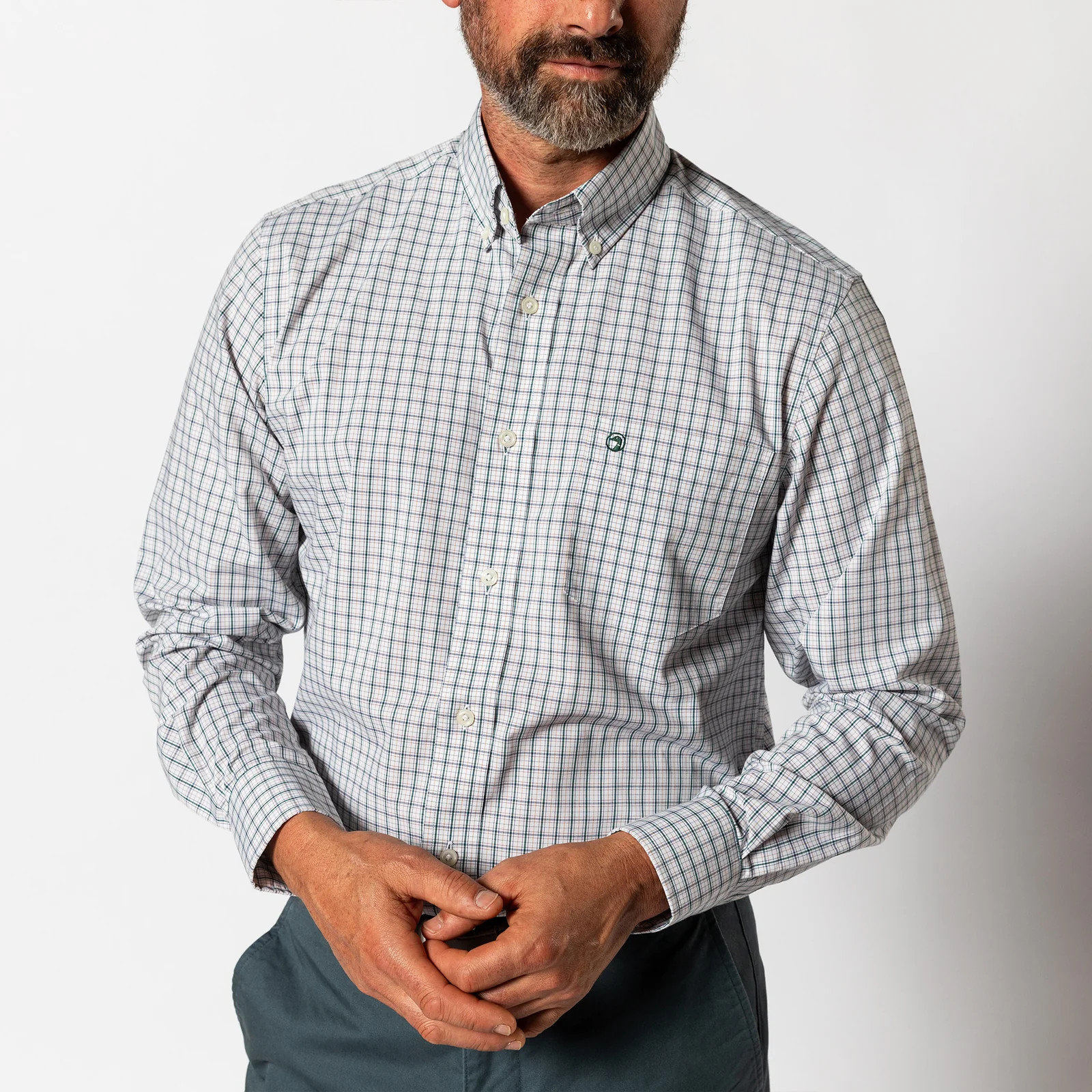 Performance Poplin Sport Shirt - Edison Plaid - Burnt Brick | Duck Head Apparel