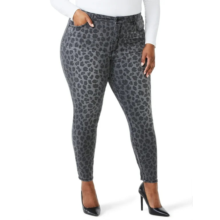 Sofia Jeans by Sofia Vergara Women's Plus Size Rosa High-Rise Leopard Jeans | Walmart (US)