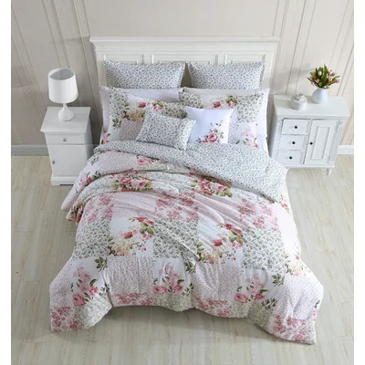 Laura Ashley Ailyn Cotton Pink Comforter Bonus Set | Wayfair North America