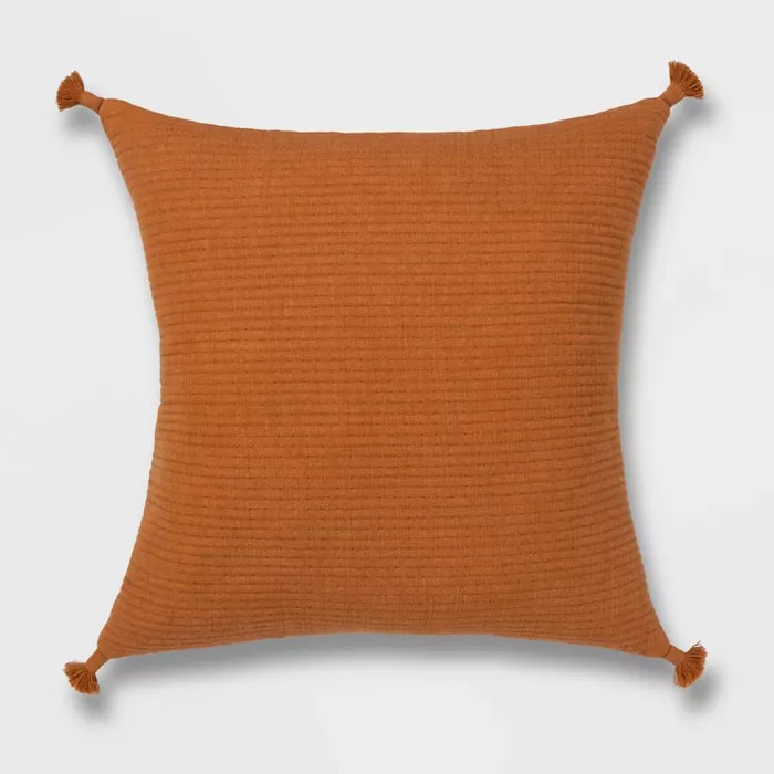 Euro Soft Texture Tasseled Throw Pillow Apricot - Project 62™ | Target