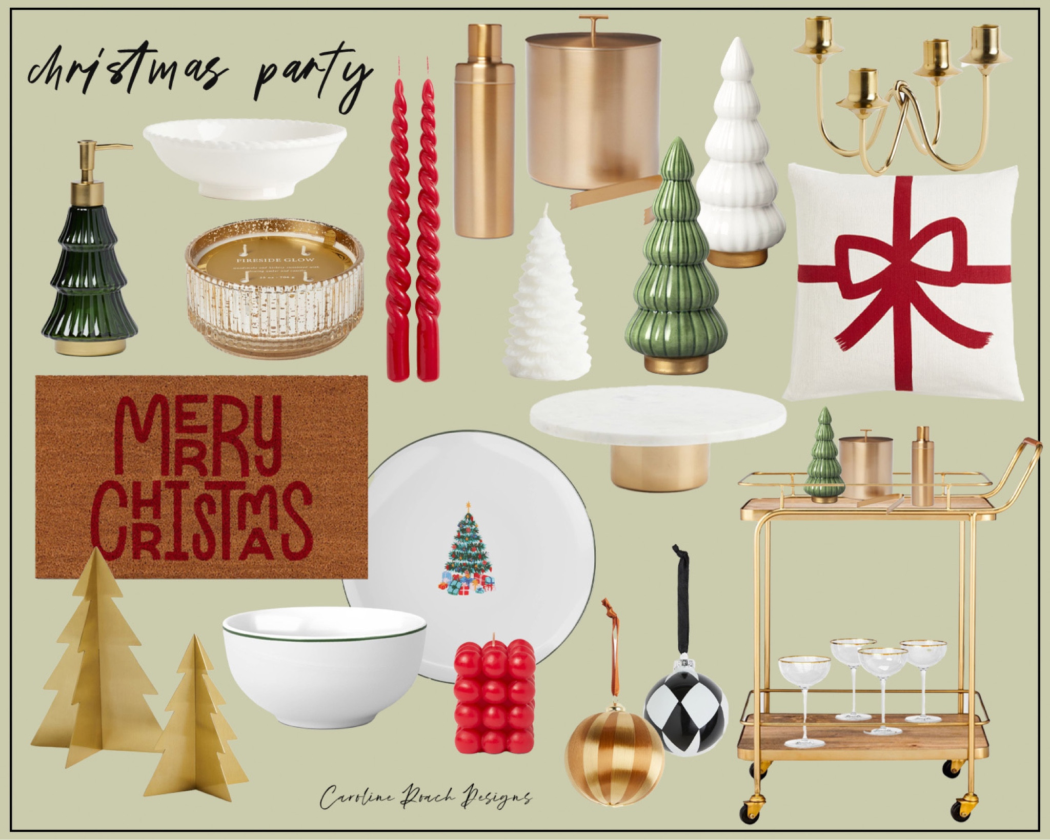 Christmas party 
Party decor
Ceramic Christmas trees
Welcome Mat
Christmas mat
Christmas plates
Christmas throw pillow
Bar cart
Barware
Christmas ornaments 
Cake plate
Christmas candle
Candlesticks 

#LTKparties #LTKHoliday #LTKHolidaySale