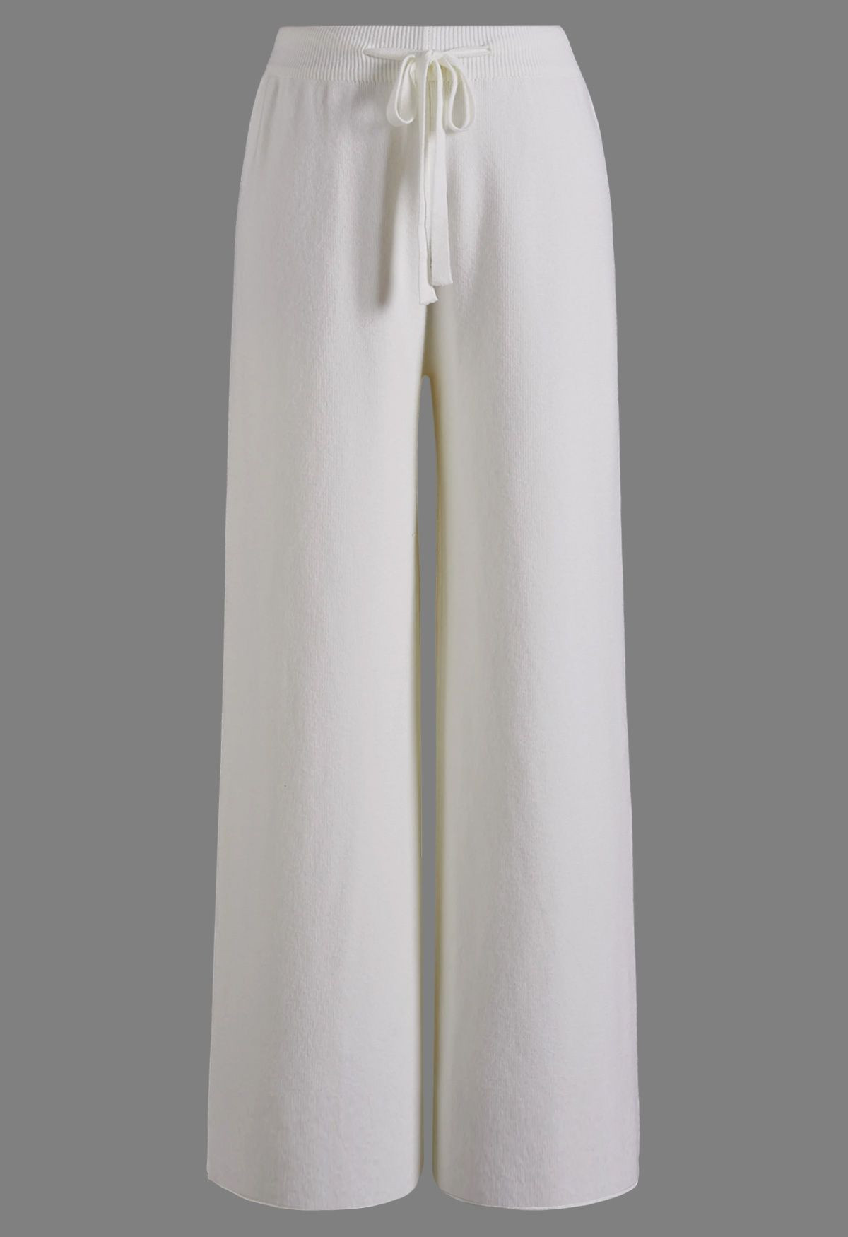 Effortlessly Chic Elasticized Waist Knit Pants in White | Chicwish