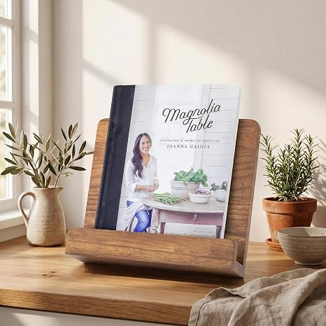 Beautiful Cookbook Stand for Your Kitchen Counter - Solid Wood, Fits iPad | Easily Keeps Cook or ... | Amazon (US)