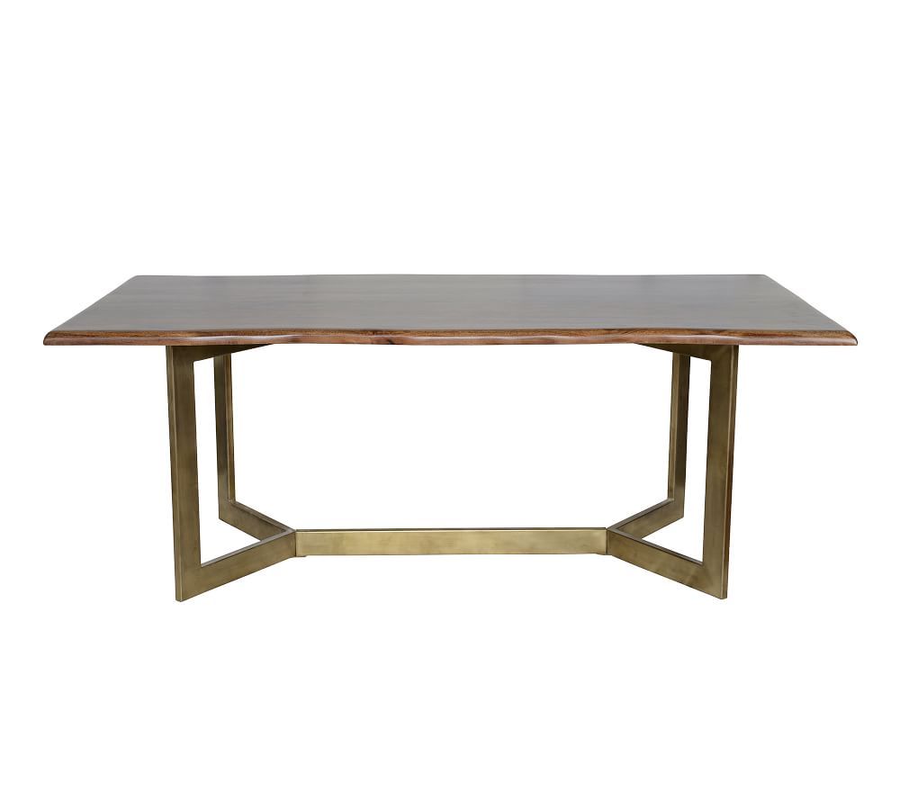 Avondale Dining Table, Antique Brass/Wood, 80" L x 40" W | Pottery Barn (US)