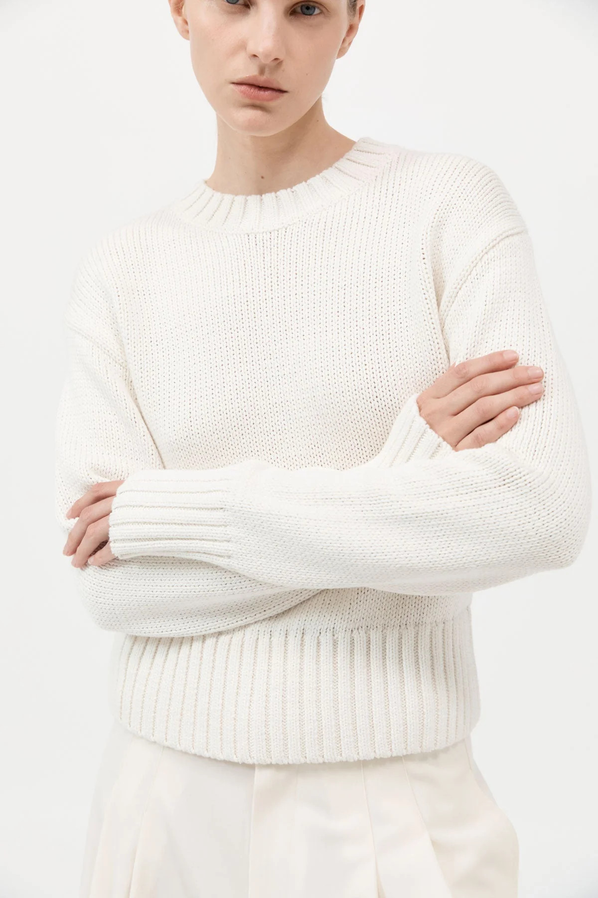 Linen Silk Blend Jumper - Salt | St. Agni (US, UK, EU)