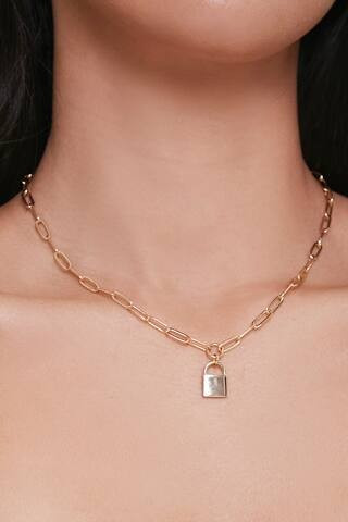 Lock Pendant Anchor Chain Necklace | Forever 21 (US)