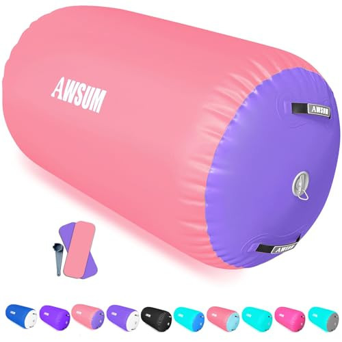 AWSUM 1 PCS Gymnastics Barrel Air Roller Inflatable Tumbling Mat Back Handspring Trainer for Octagon Mat Gym Gymnastics Equipment，No Electric Pump | Amazon (US)