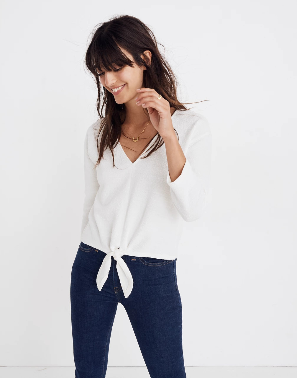 Textured Tie-Front Top | Madewell
