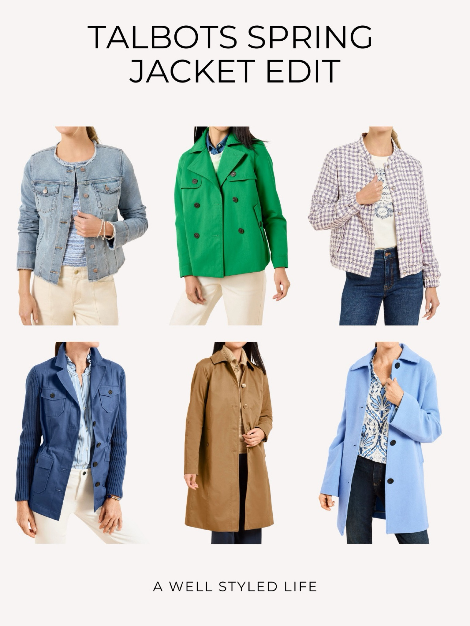 Spring Jacket Edit

All pieces from Talbots

#Fashionover50 #LTKOver50Style #fashion #outfitinspiration #transitionoutfit #talbots #jacket #coat #springjacket #springcoat

#LTKOver40 #LTKSeasonal #LTKStyleTip