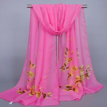 Dadaria Womens Scarf Fashion Women Long Soft Wrap scarf Ladies Shawl Chiffon Scarf Scarves Hot Pink  | Walmart (US)